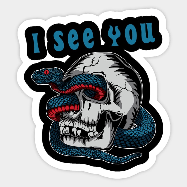 I can see you - T-Shirt Humour Sticker by B-BUZZ